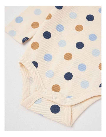 Essential Rib Spot Bodysuit in Egg Nog