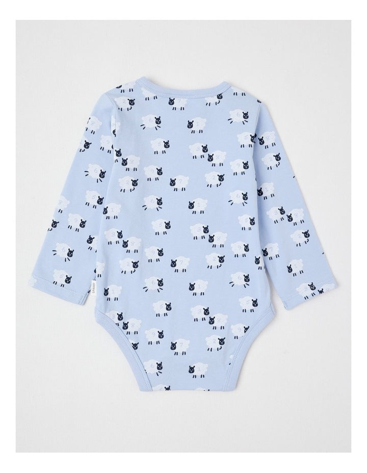 Essential Jersey Sheep Bodysuit in Windsurfer