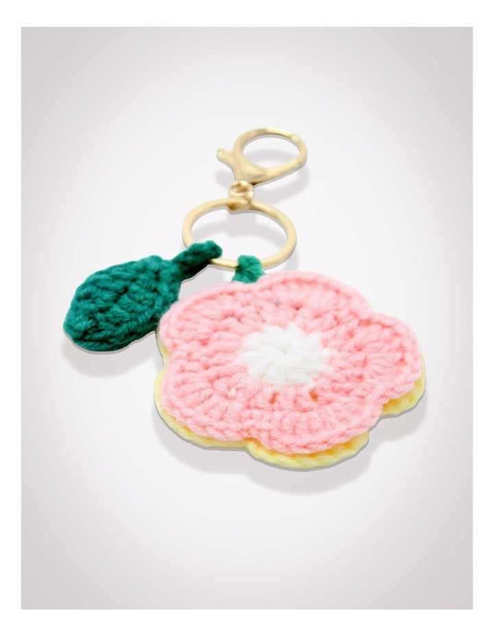 Crochet Flower Reservable Keyring in Multi