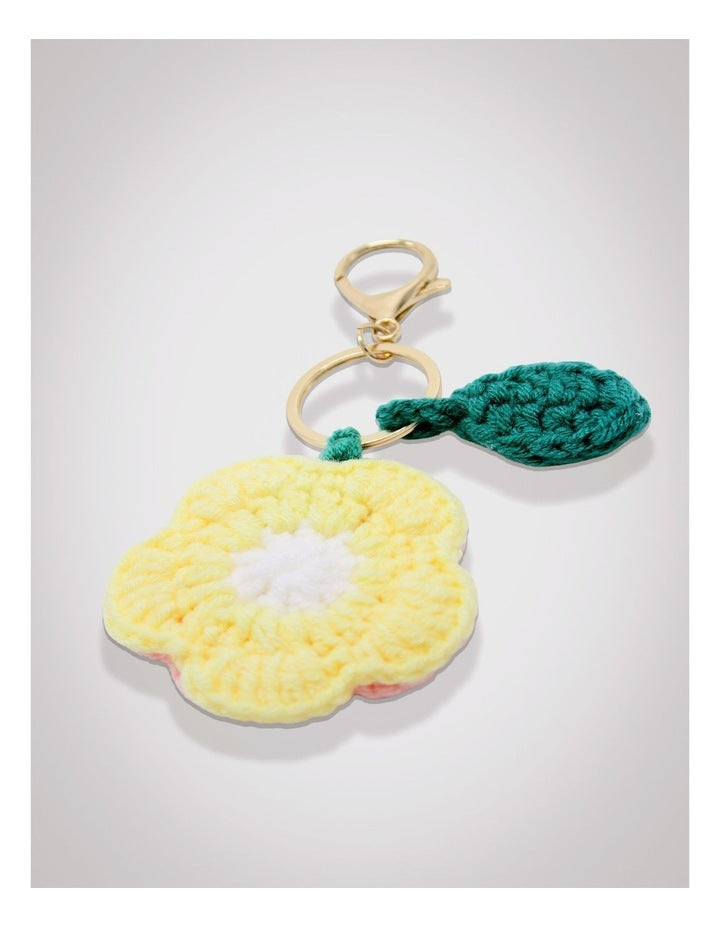 Crochet Flower Reservable Keyring in Multi