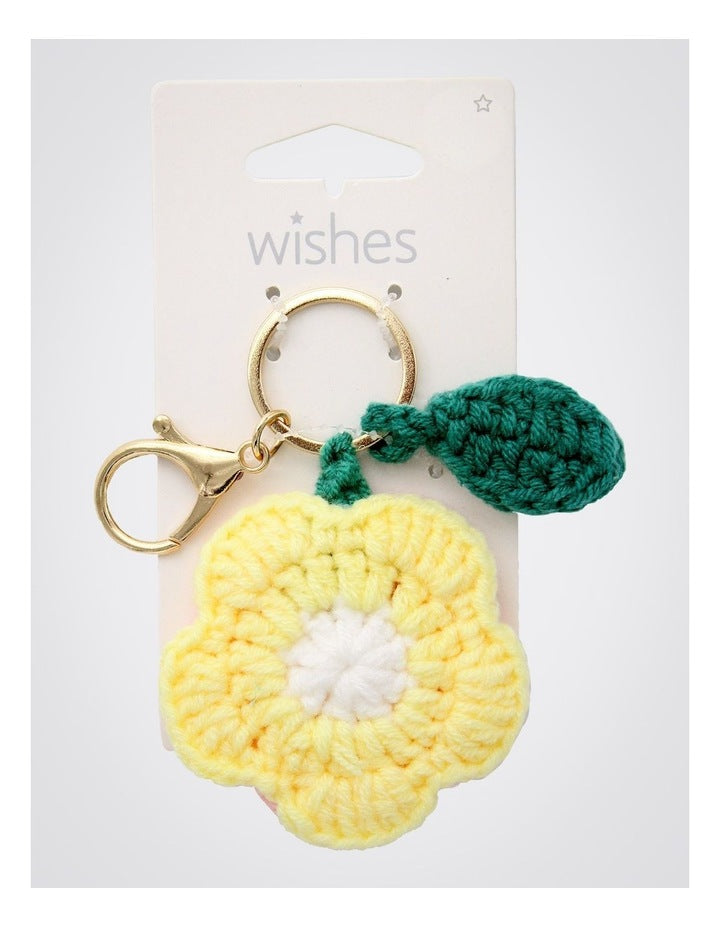Crochet Flower Reservable Keyring in Multi