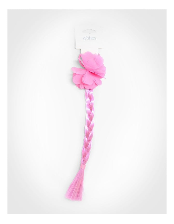 Flower Plait Hair Tie in Pink