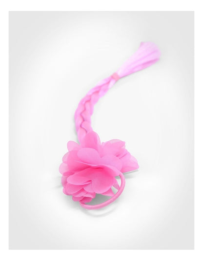 Flower Plait Hair Tie in Pink
