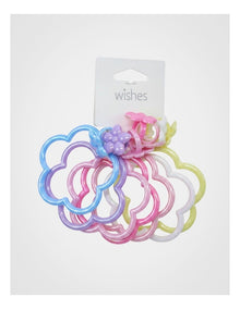 Flower Shaped Bangle and Ring 7 Pack in Multi