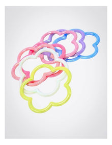 Flower Shaped Bangle and Ring 7 Pack in Multi