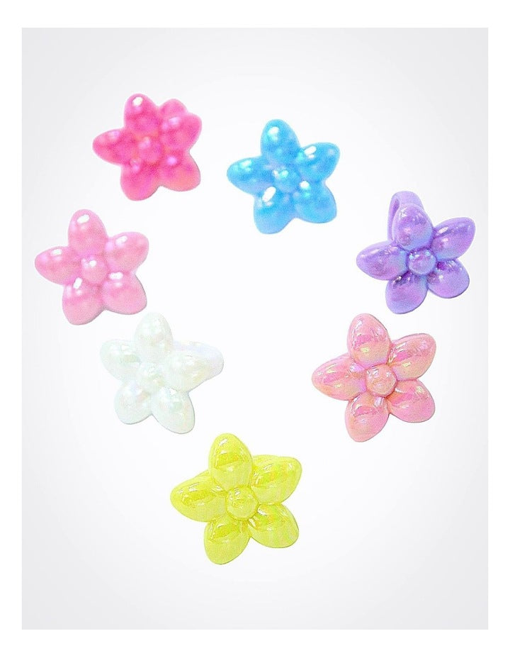 Flower Shaped Bangle and Ring 7 Pack in Multi