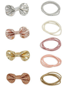 Bow Hairtie & Hairclip Set in Multi