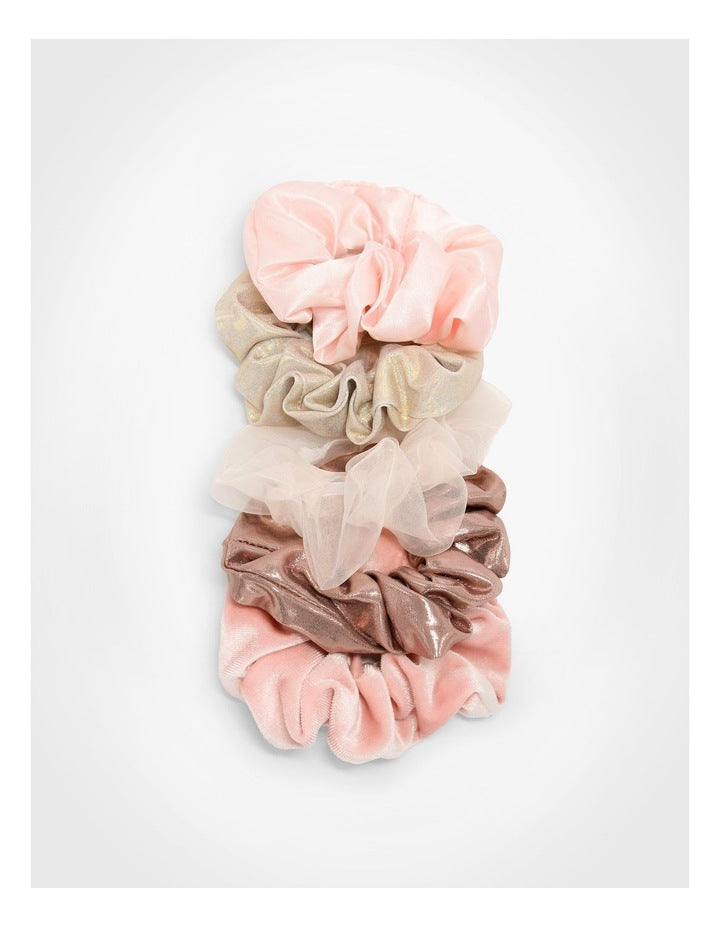 Pink Scrunchie 5 Pack in Multi