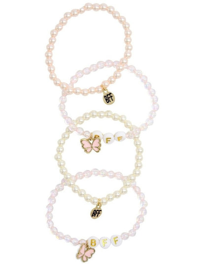 Bff Butterfly Beaded Bracelt Pack Of 5 in Multi