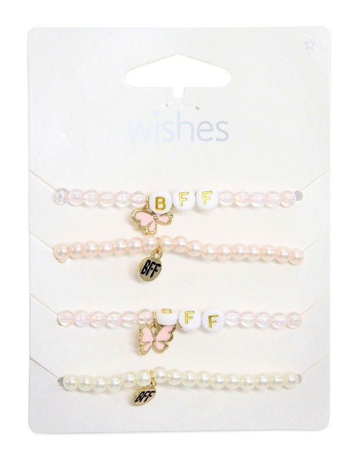 Bff Butterfly Beaded Bracelt Pack Of 5 in Multi