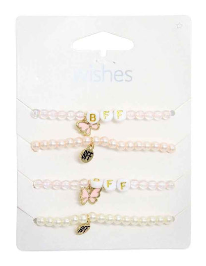 Bff Butterfly Beaded Bracelt Pack Of 5 in Multi