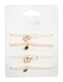 Bff Butterfly Beaded Bracelt Pack Of 5 in Multi