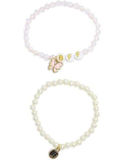 Bff Butterfly Beaded Bracelt Pack Of 5 in Multi