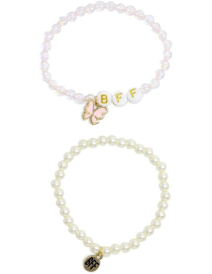 Bff Butterfly Beaded Bracelt Pack Of 5 in Multi