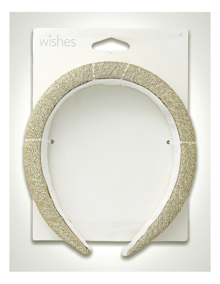Glitter Padded Alice Band in Gold