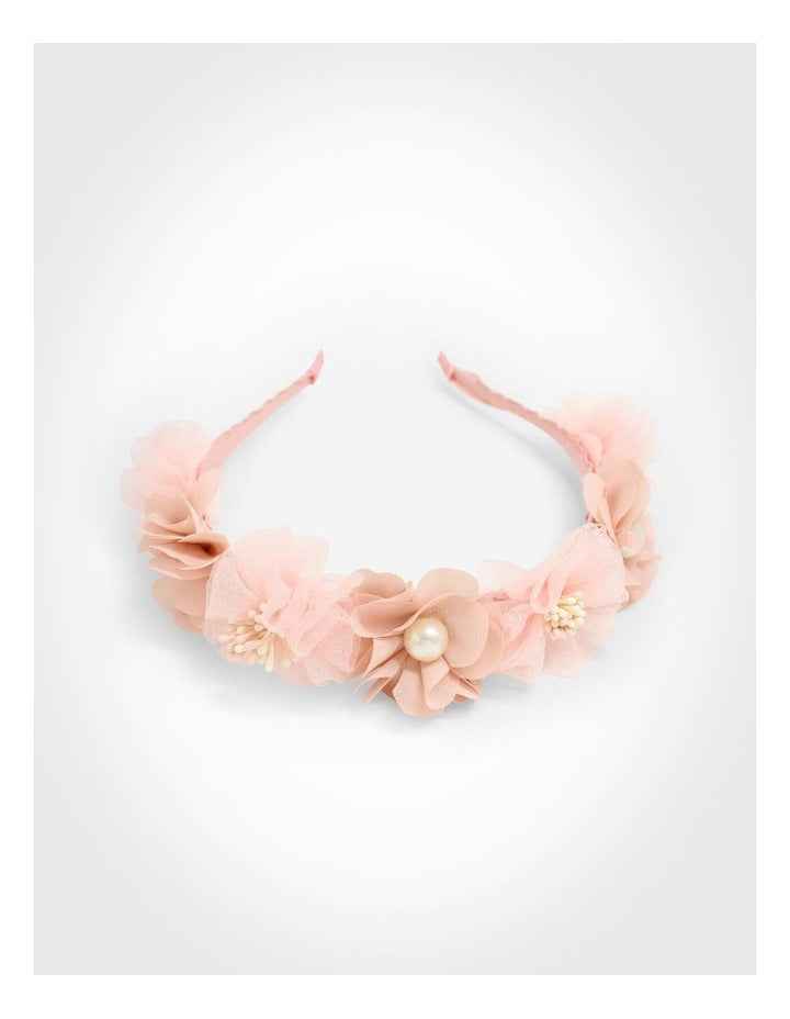 Pink Pearl Floral Aliceband in Multi