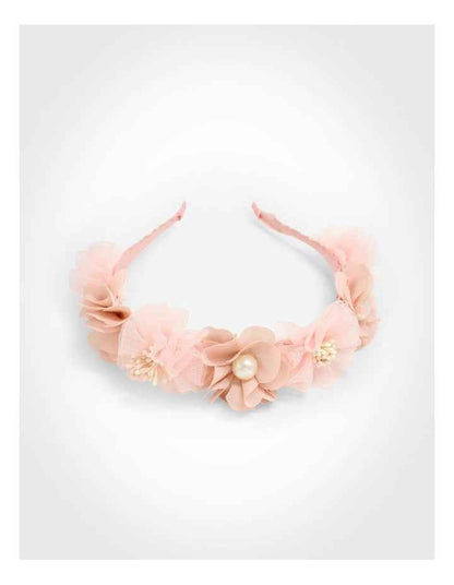 Pink Pearl Floral Aliceband in Multi