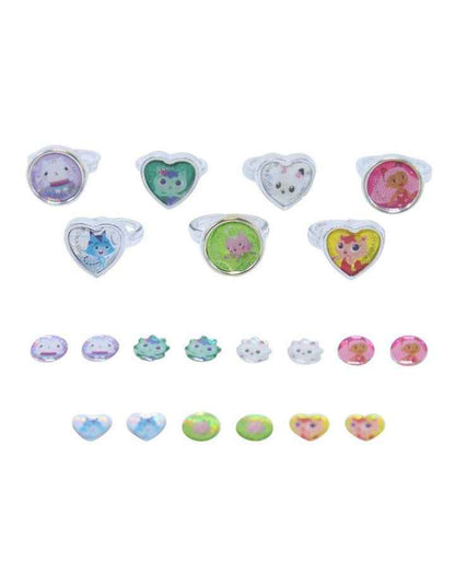 7 Day Stick-on Earrings & Ring Set in Multi