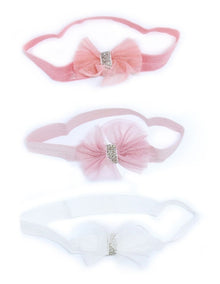 Tulle Bows Headbands 3 Pack in Multi