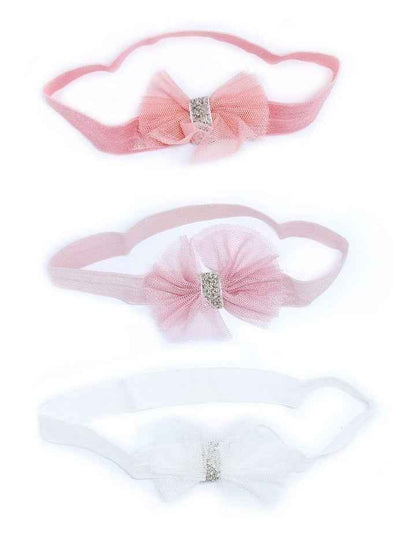 Tulle Bows Headbands 3 Pack in Multi