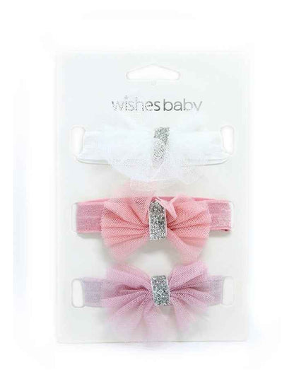 Tulle Bows Headbands 3 Pack in Multi