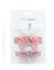 Tulle Bows Headbands 3 Pack in Multi