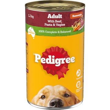 Pedigree Homestyle With Beef Pasta & Veggies Wet Dog Food Can 1.2kg