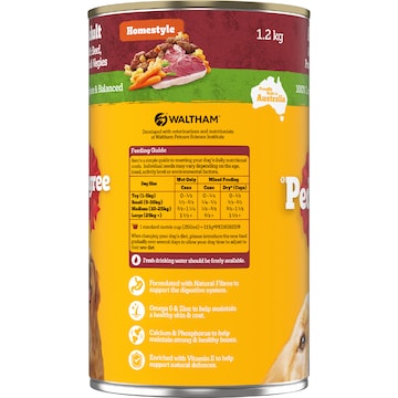 Pedigree Homestyle With Beef Pasta & Veggies Wet Dog Food Can 1.2kg