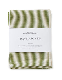 Balmain Green Yarn Dyed Cotton Tea Towel Set