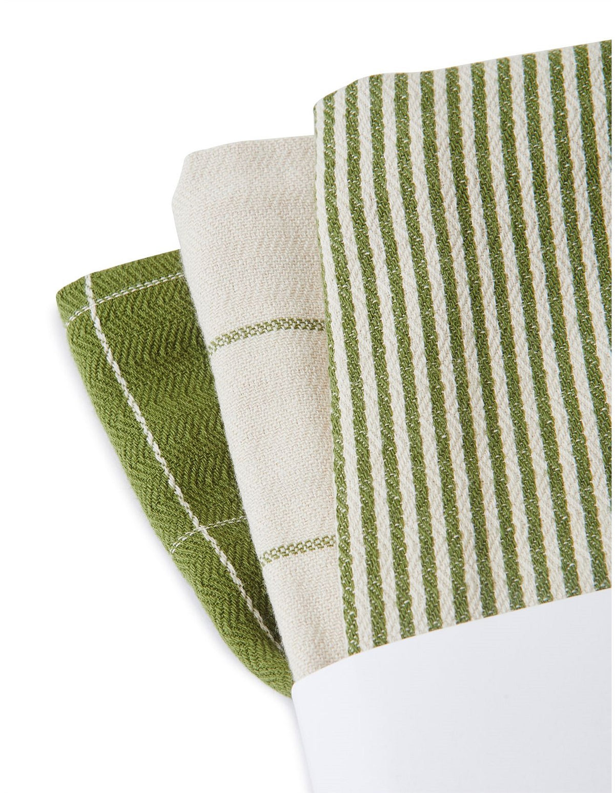 Balmain Green Yarn Dyed Cotton Tea Towel Set