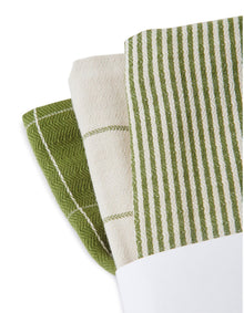 Balmain Green Yarn Dyed Cotton Tea Towel Set