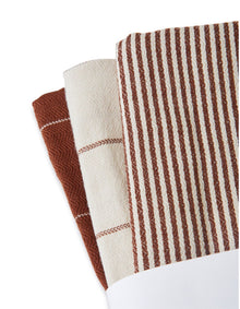 Balmain Coffee Yarn Dyed Cotton TeaTowel Set of 3