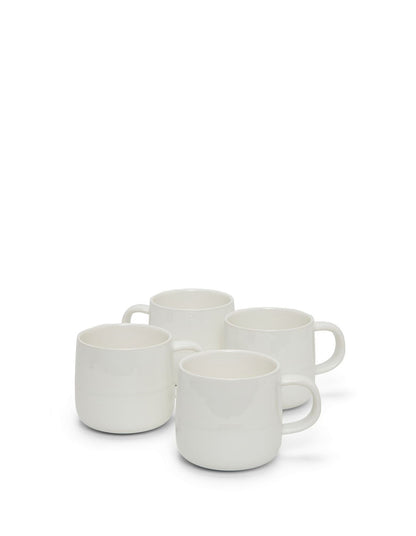 Eden Snow Stoneware Mugs Set of 4 White