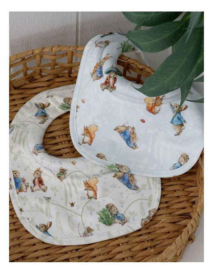 Peter Rabbit And Benjamin Bunny Dribble Bibs 2 Pack in Blue
