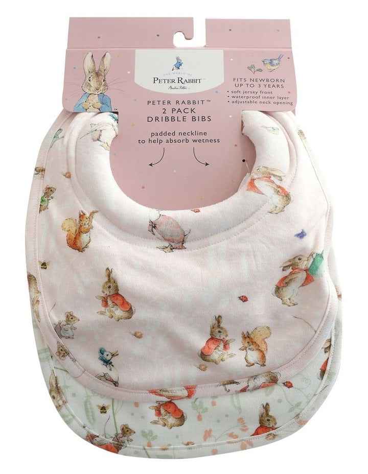 Flopsy Mopsy And Cotton Tail Dribble Bibs 2 Pack in Pink