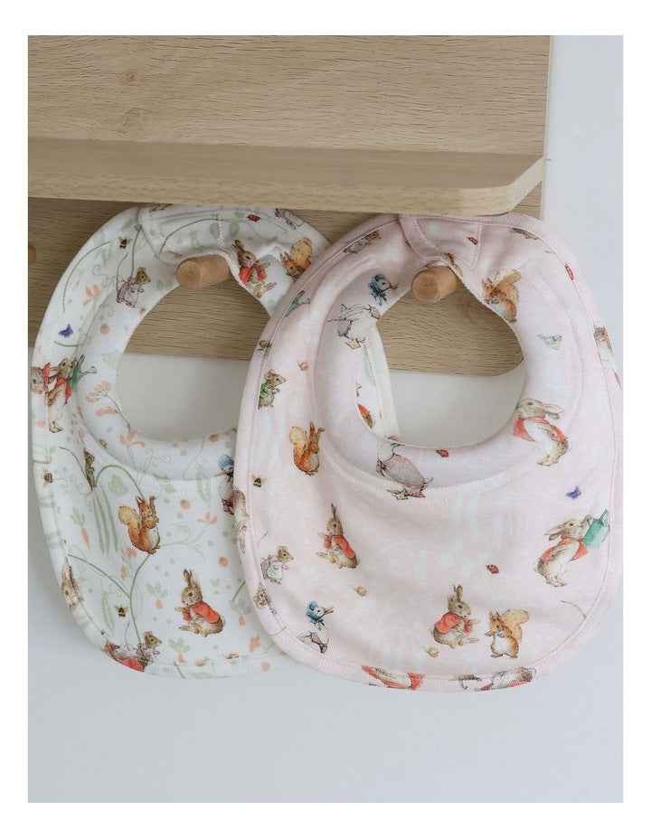 Flopsy Mopsy And Cotton Tail Dribble Bibs 2 Pack in Pink
