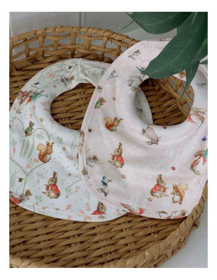Flopsy Mopsy And Cotton Tail Dribble Bibs 2 Pack in Pink