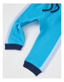 Essential Colour Block Trackpants in Malibu Blue