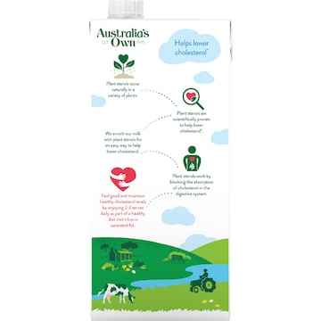 Australia's Own Lower Cholesterol Long Life Milk UHT 1L
