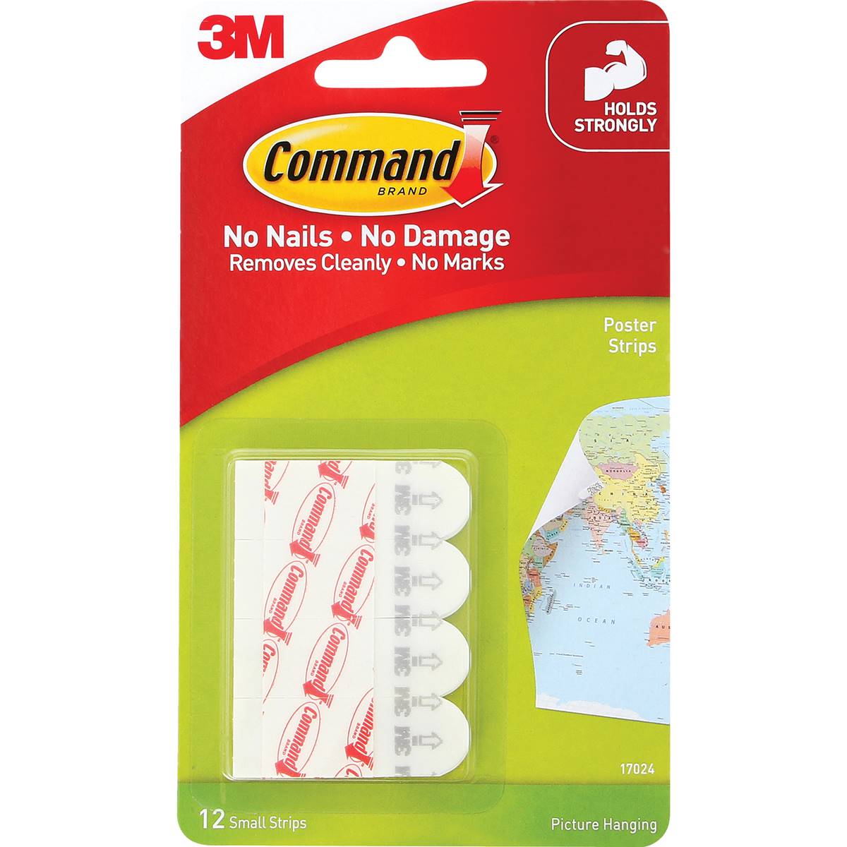3M Command Adhesive Poster Strips Small 12 pack