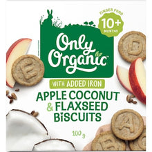 Only Organic Apple Coconut & Flaxseed Biscuits 100g