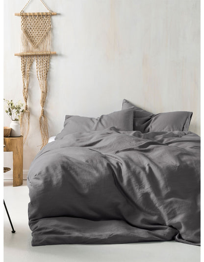 Washed Linen 48cm x 73cm Standard Linen Pillowcase Ash