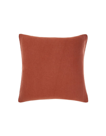 Washed Linen 65cm European Pillowcase Rust