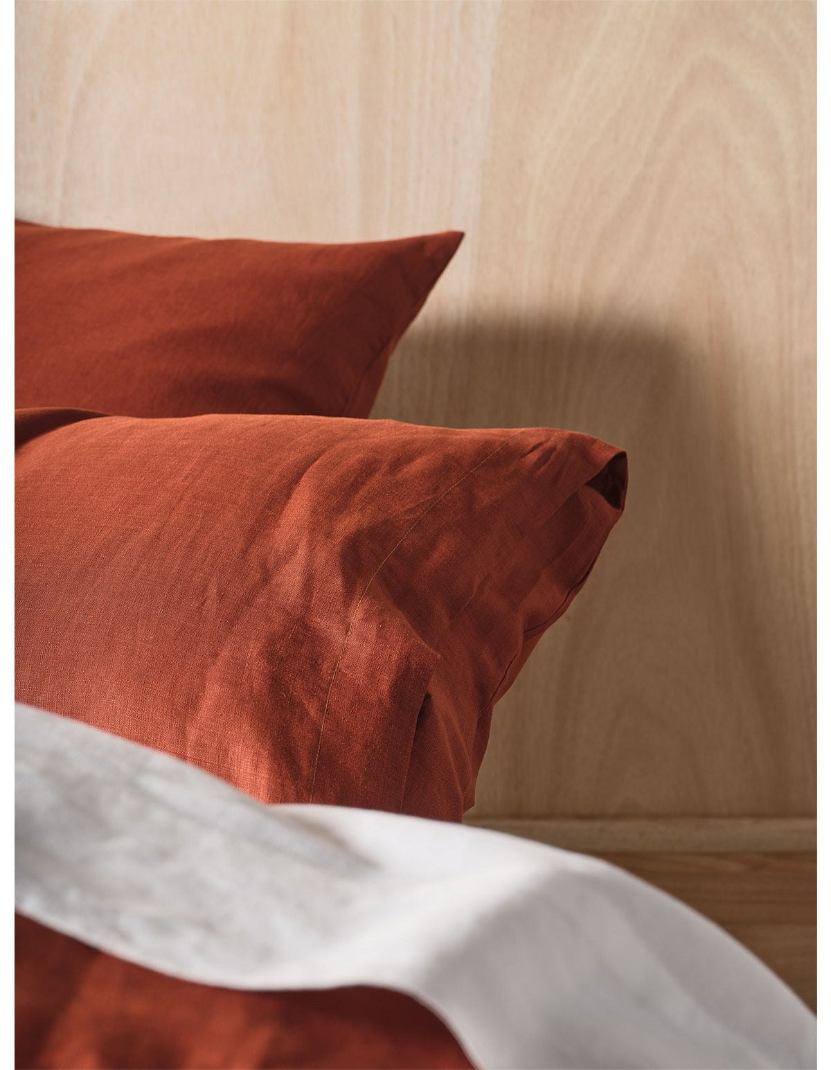 Washed Linen King Quilt Cover Set Rust