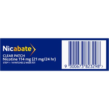 Nicabate Clear Patch Quit Smoking Step 1, 21 Mg 14 pack
