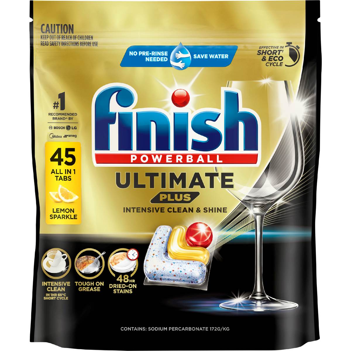 Finish Ultimate Plus Dishwasher Tablets Lemon 45 Pack