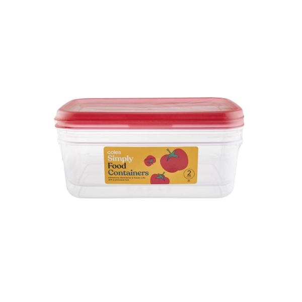 COLES SIMPLY FOOD CONTAINERS 2 LITRE