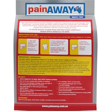 Pain Away Heat Patches 5 pack