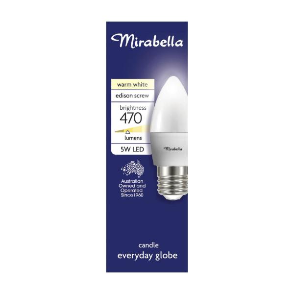 MIRABELLA GLOBE LED CANDLE ES 5.5W 470 LUMENS