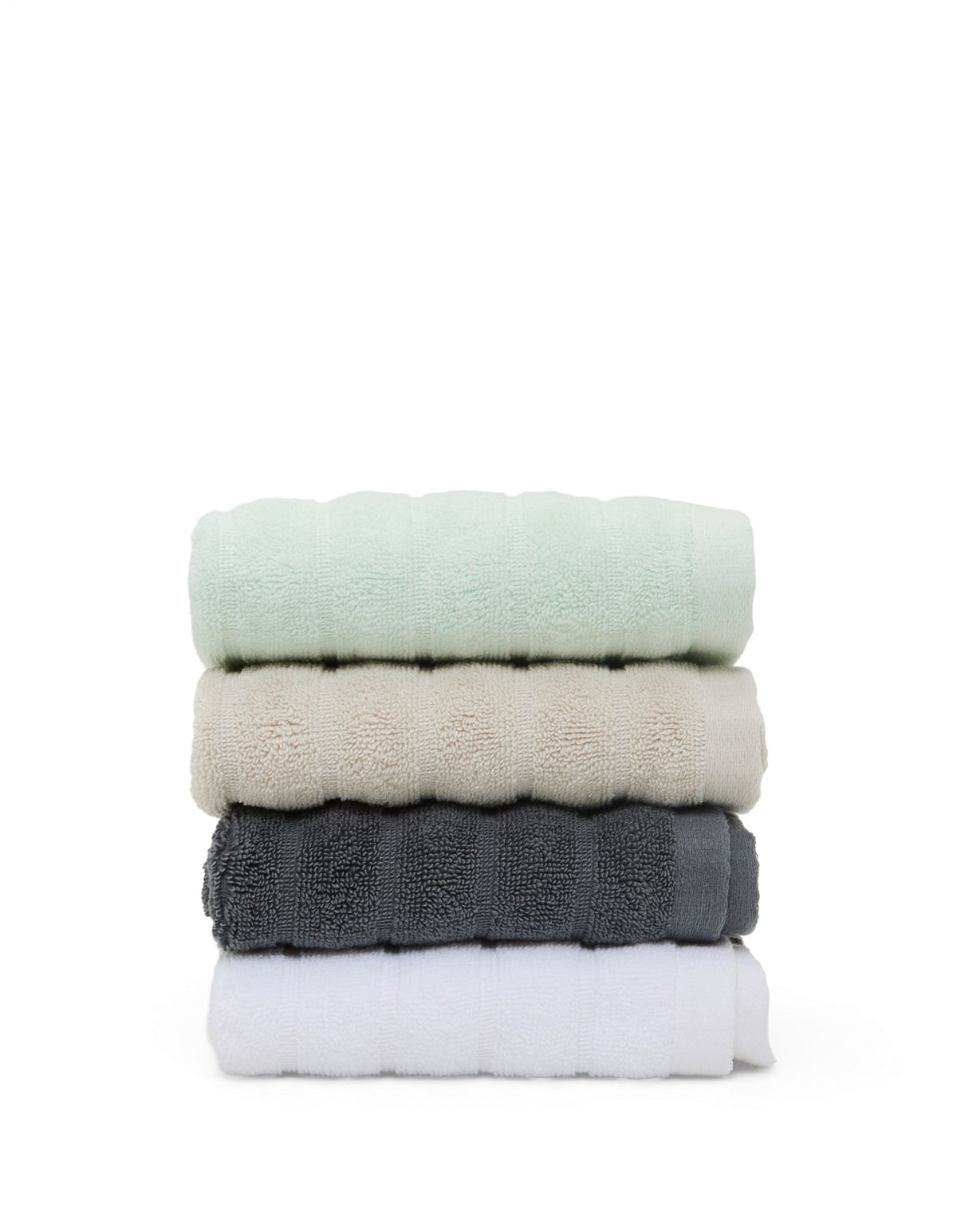 Hepburn Luxe 33cm Face Washer Twin Organic Turkish Cotton Seafoam Pack